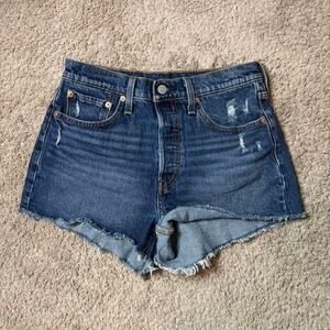 Levi jean shorts Size 28 preppy blue lowrise jean shorts summer